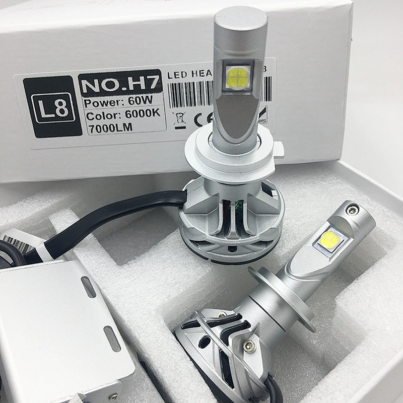 Lujia super bright auto bulb 60w px26d L8 7000lm XHP70 led headlight with h7 adapter