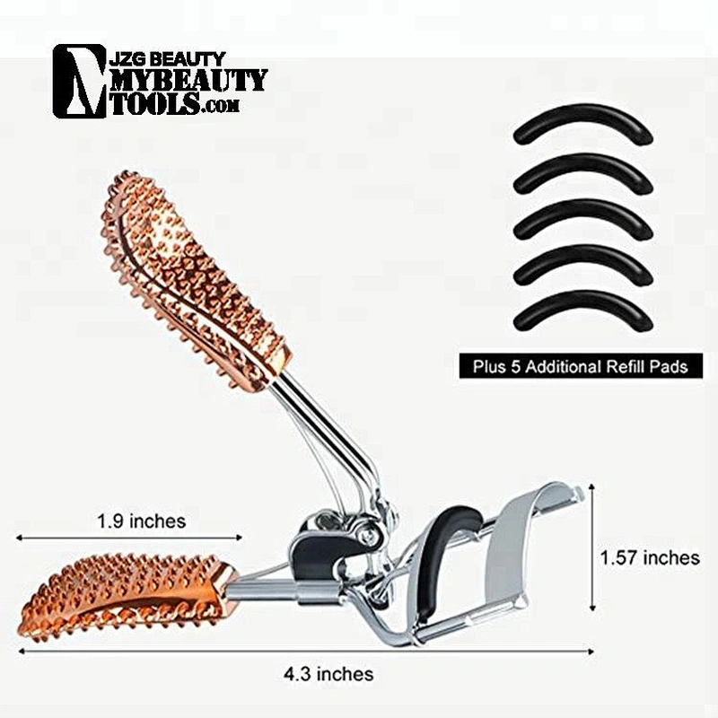 Gold stainless steel heated longer eyelash curler