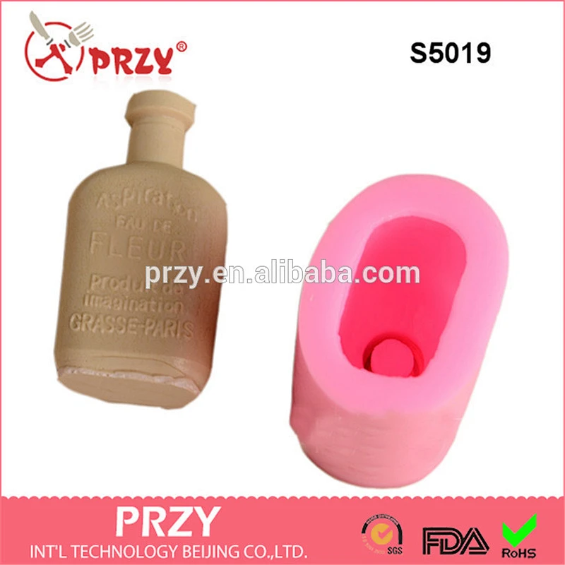 Bottle 3d silicone soap molds food grade silicone molds handmade silicone soap molds
