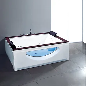 Foshan factory one person tempered glass massage bathtub for adult