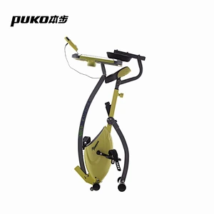 new idea folding magnetic exercise bike with removable computer desk and transport wheels