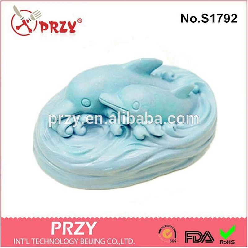 Dolphin handmade silicone soap molds , wholesale silicone molds for soap