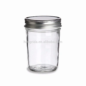 8 oz Mason Jar with Gold Lid for Jam, Honey, Candle, Canning, spices, Half Pint