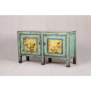 Chinese wooden antique painted rustic sideboard cabinet furniture for dining room