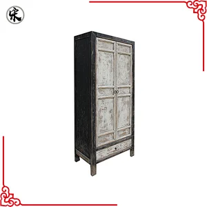 hotsale beijing chinese antique distressed shabby chic old door bedroom wardrobe furniture