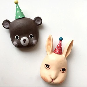 Silicone mold Birthday Hat Elephant Panda Deer Rabbit animal fondant mold