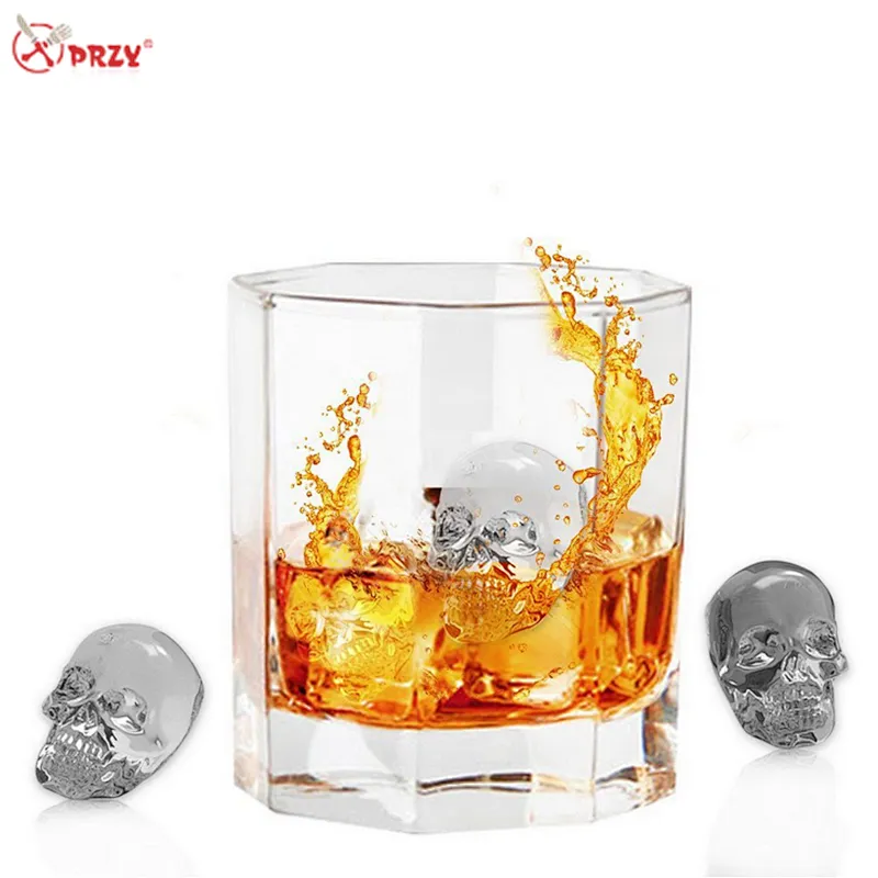 One set Skull head shaped silicone ice mold whiskey cocktail ice ball maker large ice cubes