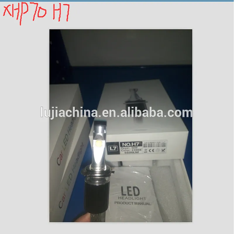 L7 xhp70 4300K 5000K 6000K 60W 6600lm auto parts suzukiii led headlight for H7 h4 h11 hb4 hb5 9005 h8 h15 P7 car lighting bulbs