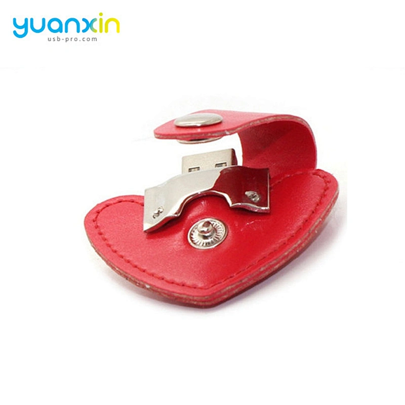 Heart Shape Leather Material Pendrive 8Gb 16Gb 32Gb 64Gb