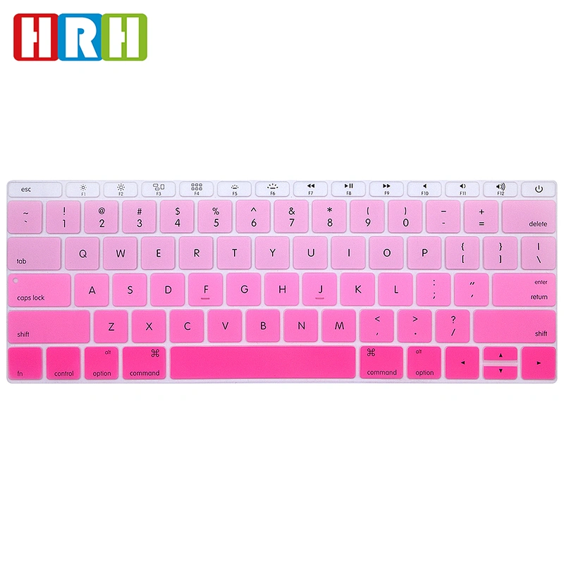hot sale rainbow custom silicone keyboard cover protector keyboard skins for macbook retina 12 english version