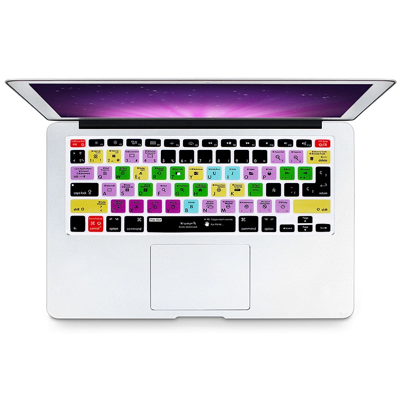 For mac OSX Spanish Shortcuts Custom Keyboard Skins silicone keyboard skin laptop skin For macbook pro retina display