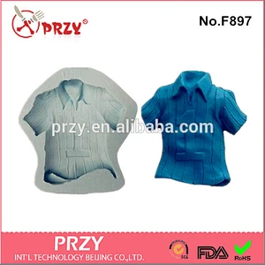 Model F897 Eco-Friendly Silicone Shirt Shape Fondant Cake Mold for sale