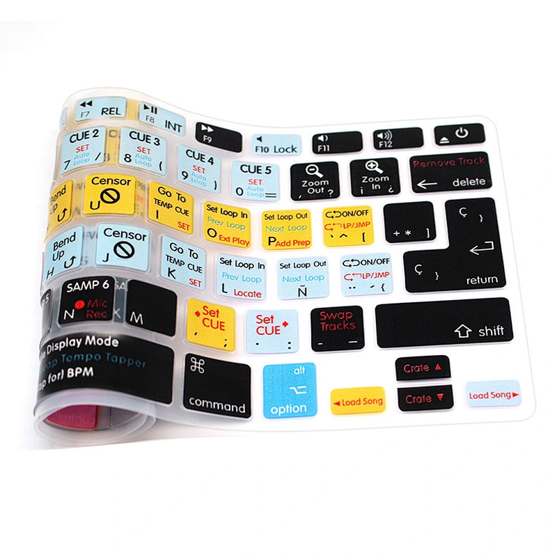 ODM Washable Serato Scratch LIVE Shortcuts Silicone Laptop Keyboard Protector Factory  laptop computer for macbook