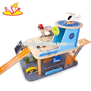 Wholesale colorful 3 layers wooden toy parking garage playsets benefits to baby's EQ W04B054