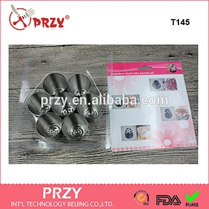 T145 7 Pcs Stainless steel Pastry icing nozzles Cake Decorating Set