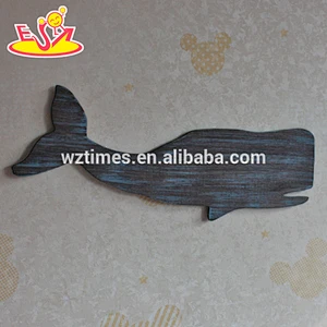 2018 New design home decoration wooden wall decor top fashion whale shape wooden wall decor W09D017
