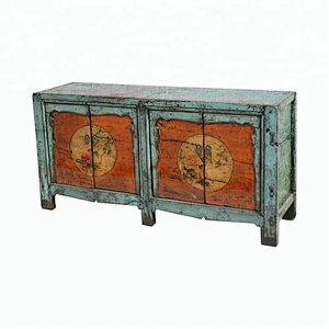 wholesale chinese antique reproduction distressed painted cracked storage furniture
