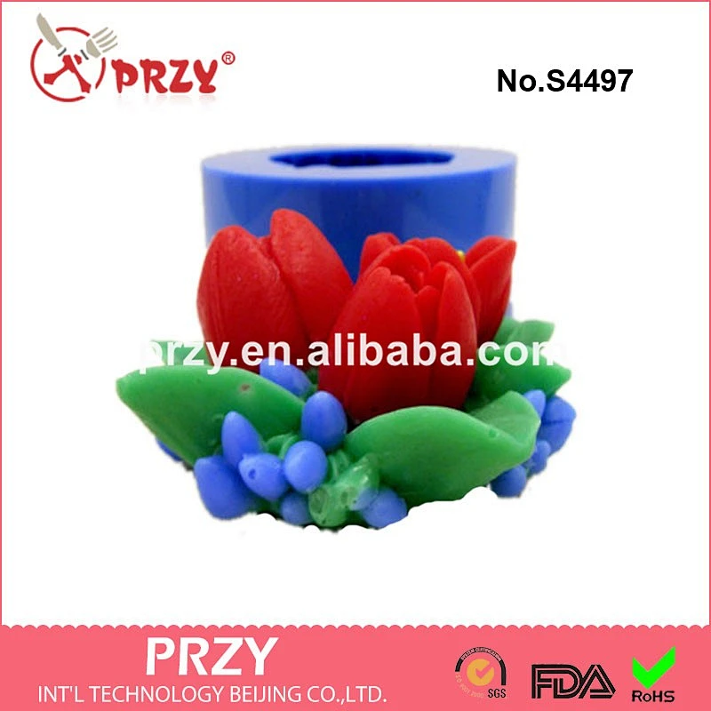 Plant series Tulip bouquet silicone mold for soap/silicone candle mold