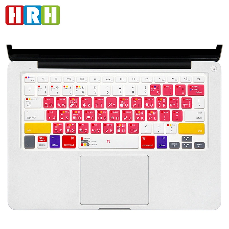 Chinese Supplier Waterproof PS Photo shop Functional Keyboard Protective Film silicone keyboard for Mac book macbook pro 13