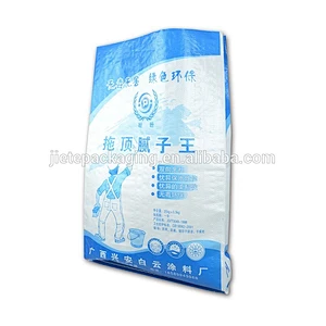Clear PP woven bags printing custom design cement, putty bag