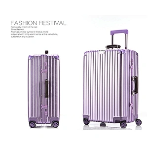 High Quality Customized Colorful Suitcase 4 Wheels Trolley Plastic Suitcase 24'' Light Weight Traveling Luggage Set