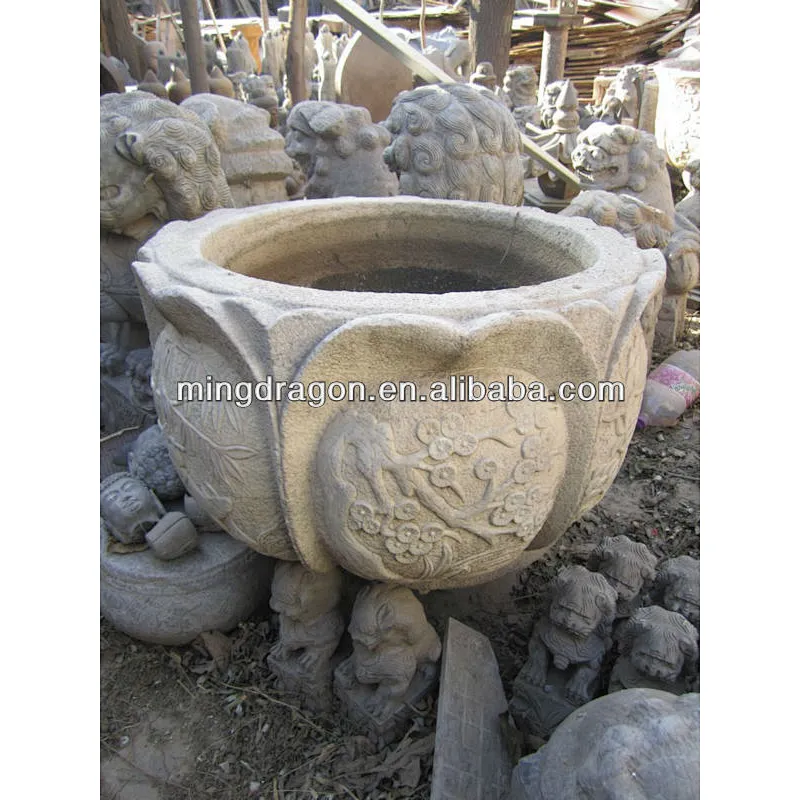 Chinese Antique Outdoor Garden Stone Trough