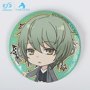 Printed cartoon illustration tinplate badge,cheap custom logo tin badge