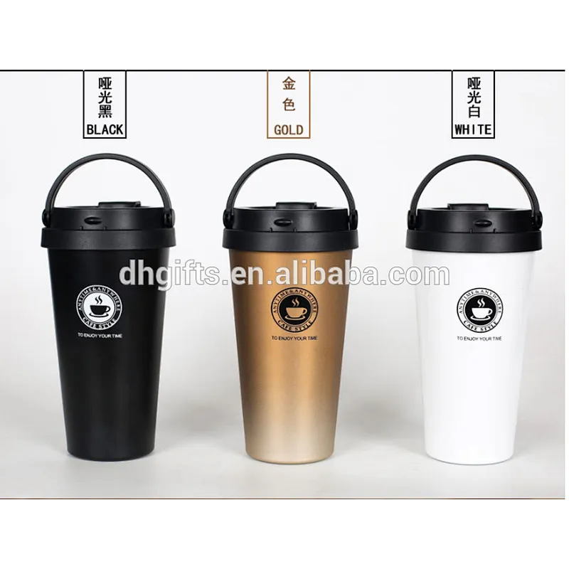 Made in China 304 Stainless Steel Vacuum Cup Insulated Flask 500 ml Tumbler Cups with Lid and Handle