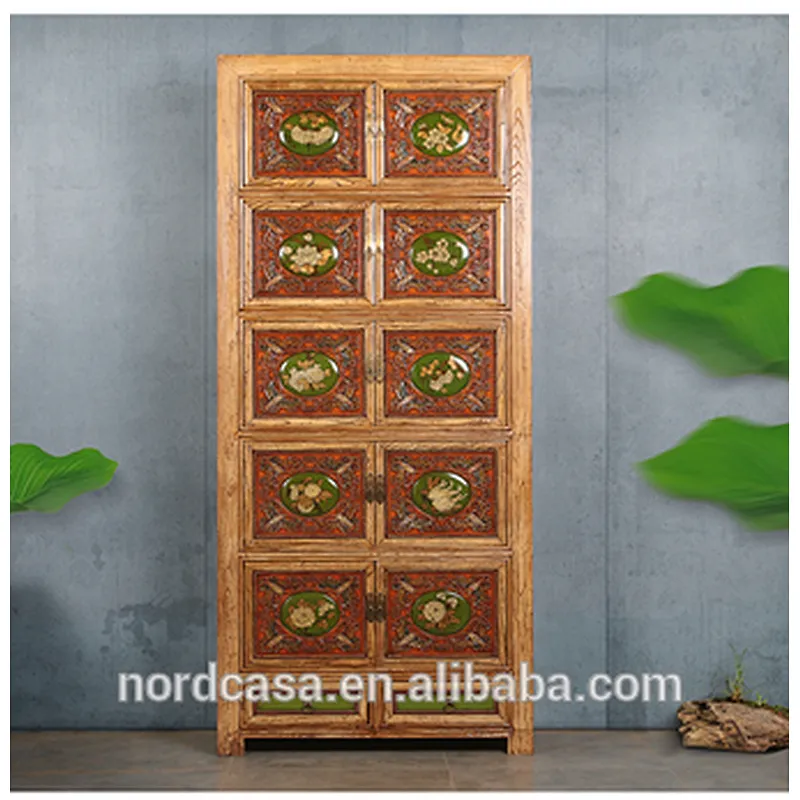 wholesale antique furniture china antique solid wood living room cabinet wardrobe furniture