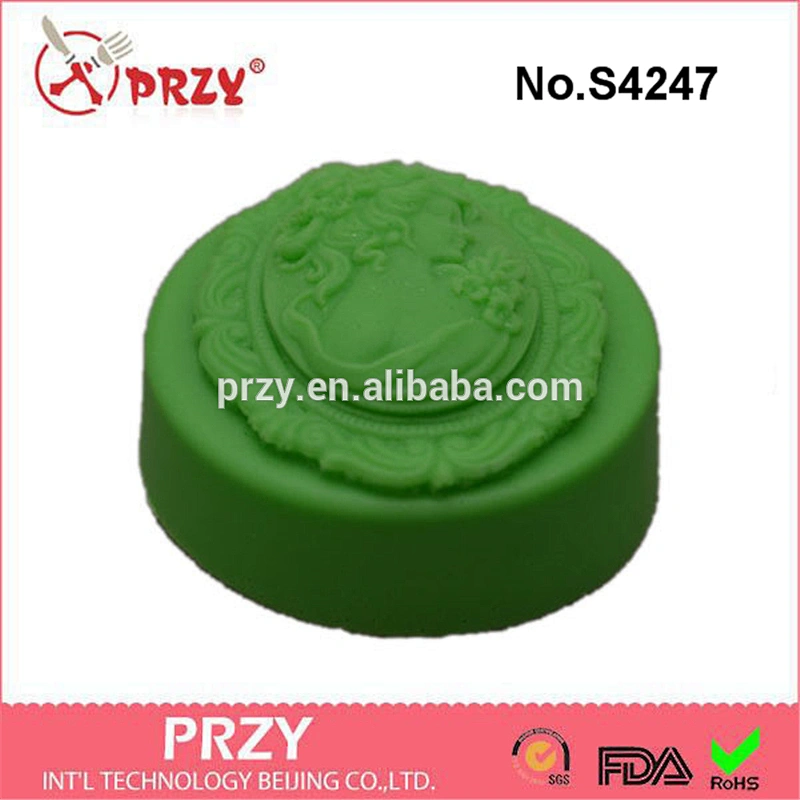 S4247 PRZY Silicone Mold - Lady cameo Soap Bar - , Soap making - mould silicone rubber mold