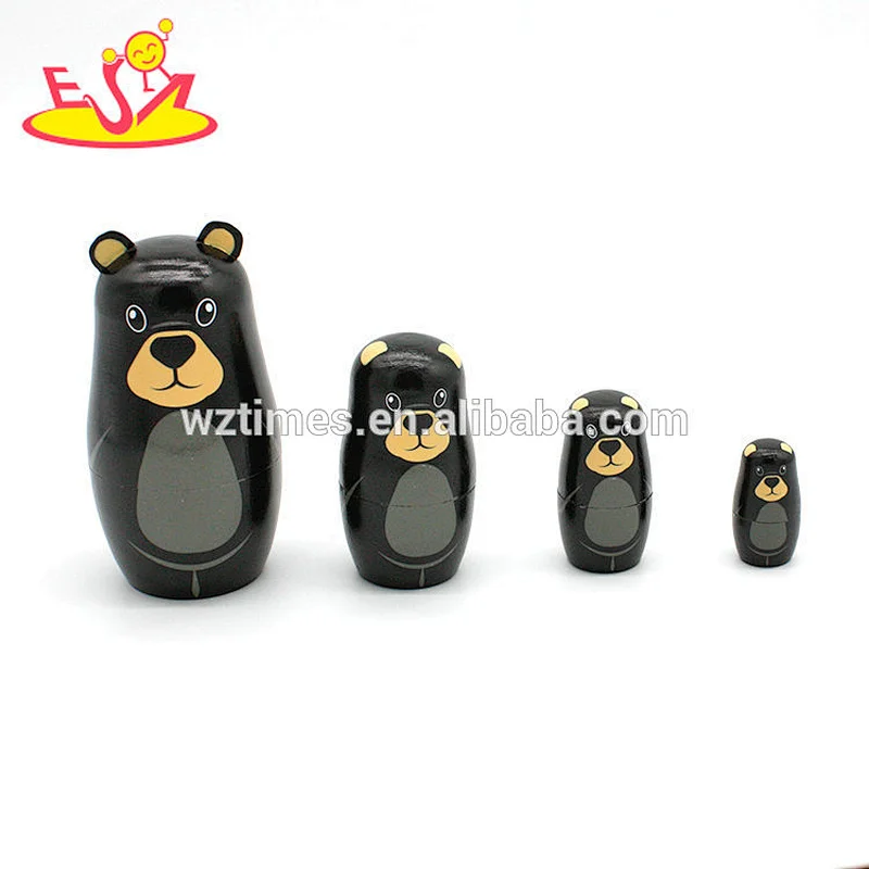 Wholesale creative custom wooden Russian nesting toy for children as gift W06D083