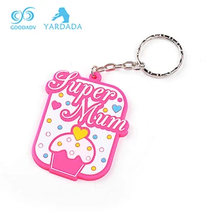 customized keychains in rubber material  mother's day hot selling goods