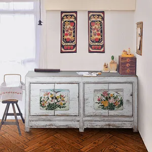 hand painted chinese antique style living room sideboard