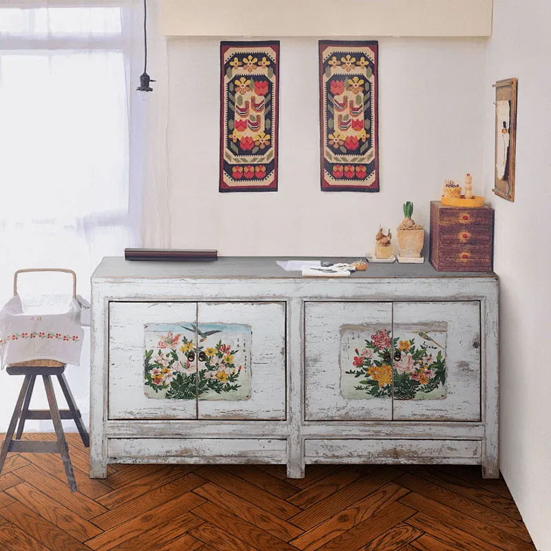 hand painted chinese antique style living room sideboard