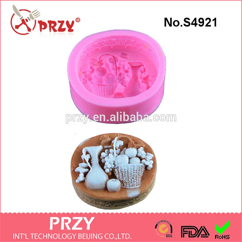 S4921 oval shaped silicone soap mold Fruit vase soap mold silicone molds