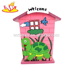 wholesale hottest sale wooden house piggy bank top popular wooden house piggy bank W02A024