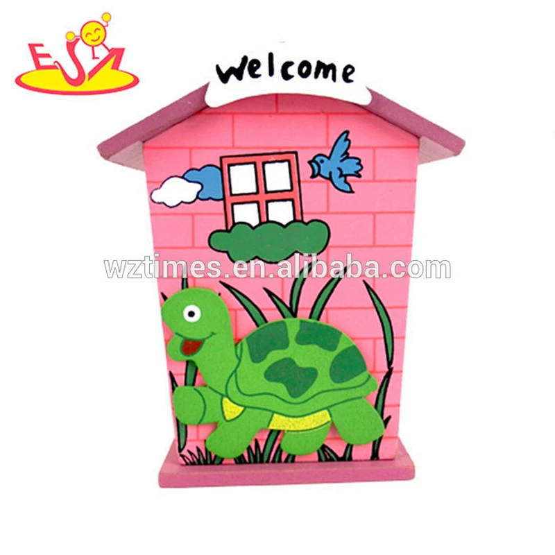 wholesale hottest sale wooden house piggy bank top popular wooden house piggy bank W02A024