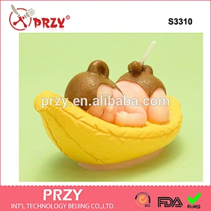 S3310 3d monkey banana shape soap mould animal fruit shape handmade candle mould