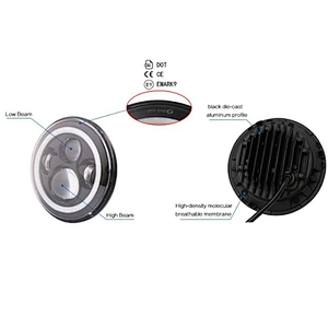 7 Inch Round Headlights DRL Angel Eyes For Jeep