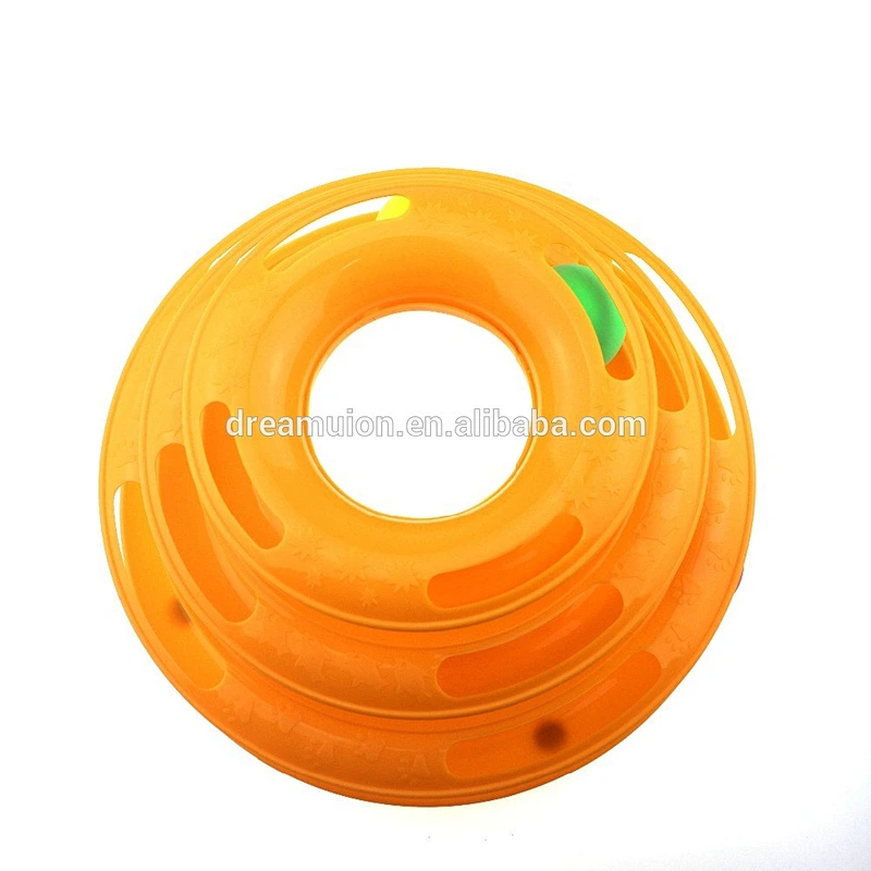 Interactive Three Layers Pet Cat Toys Intelligence Tower of Tracks w/ Balls Crazy Amusement