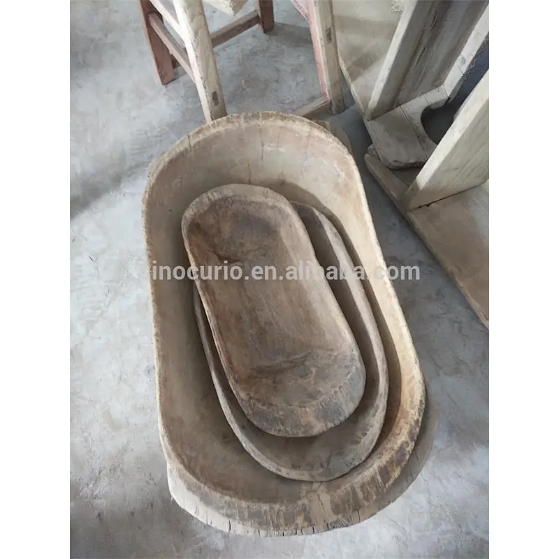 Chinese antique wood craft vintage wooden basin