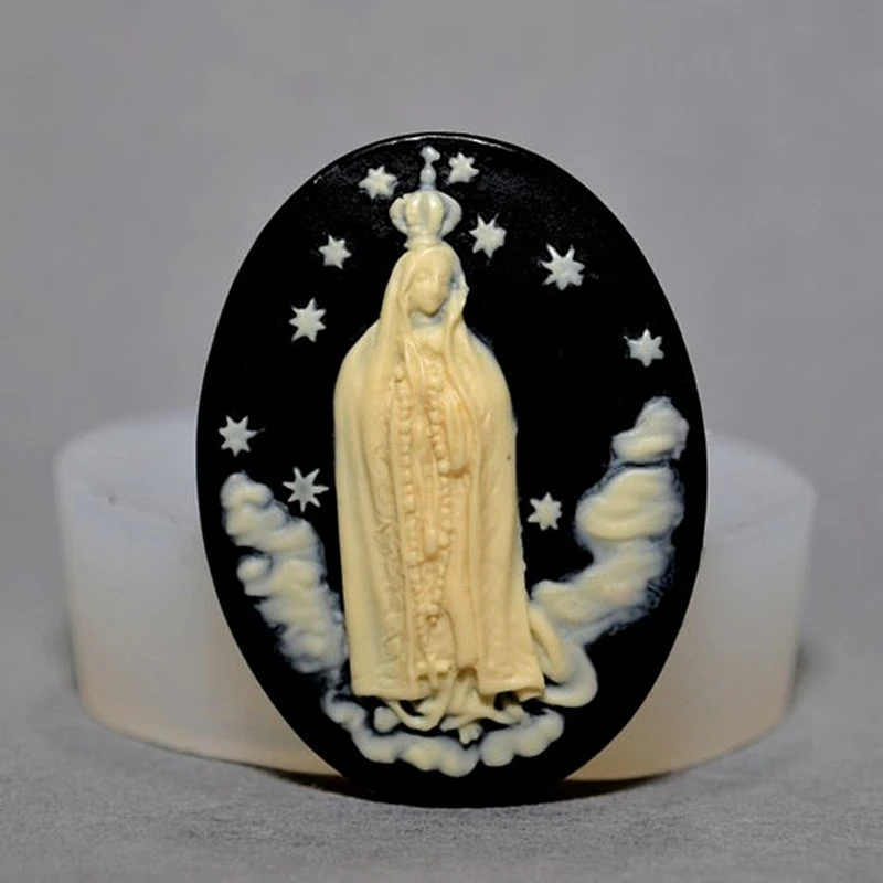 Virgin Mary silicone soap molds resin Christmas decoration mould clay mold chocolate Candle Mould