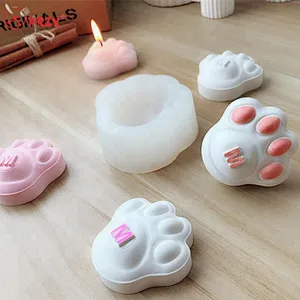 Cute large cat claw Aroma Stone molds diy Candle mould silicone Car gypsum Cat decorations mold