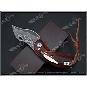 Camping Grey Titanium Blade Pakka Handle Pocket Knife