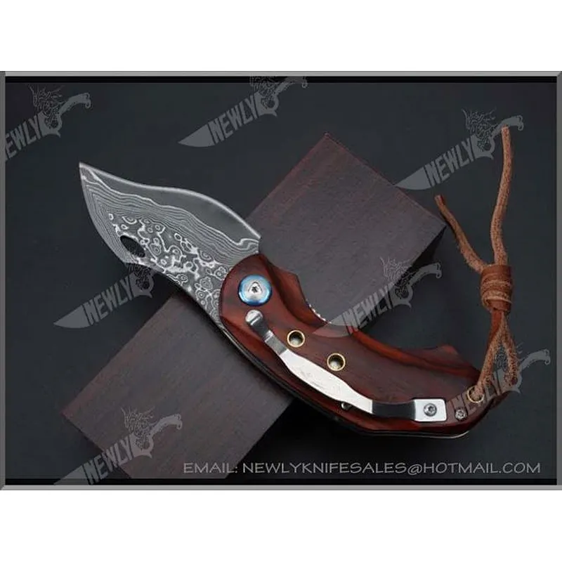 Camping Grey Titanium Blade Pakka Handle Pocket Knife