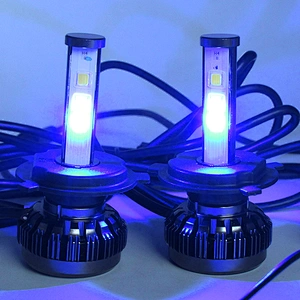 12v BlueTooth Control RGB Color LED Headlight 36W 4000Lm H4 9004 9007 H13 High Low Beam Auto LED Bulbs