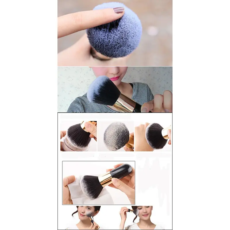 High quality private label powder blush single makeup wood brush for makeup