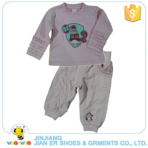 Comfortable cotton soft children girl sport long sleeve clothes set