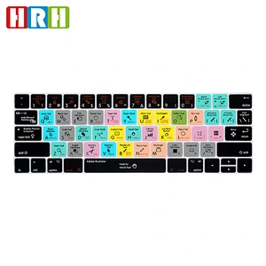 Waterproof custom silicone keyboard cover Ado be Illustrator AI Shortcuts Silicone Keyboard Protector For mac pro with touch bar