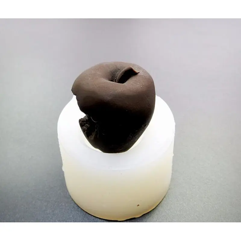 SG0003 Apple With a Bite Shaped soap Mold Cake Decoration tools 3d handmade silicone mould